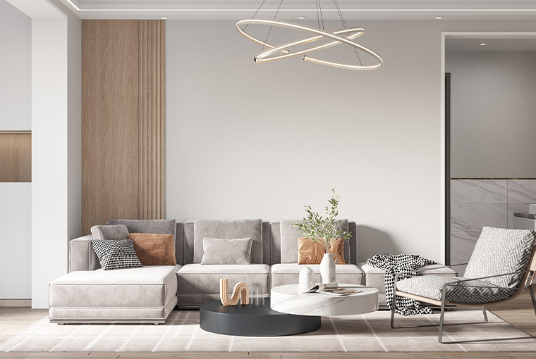 Objekteinrichtung architecto: Sofalandschaft mit Tisch und Sessel